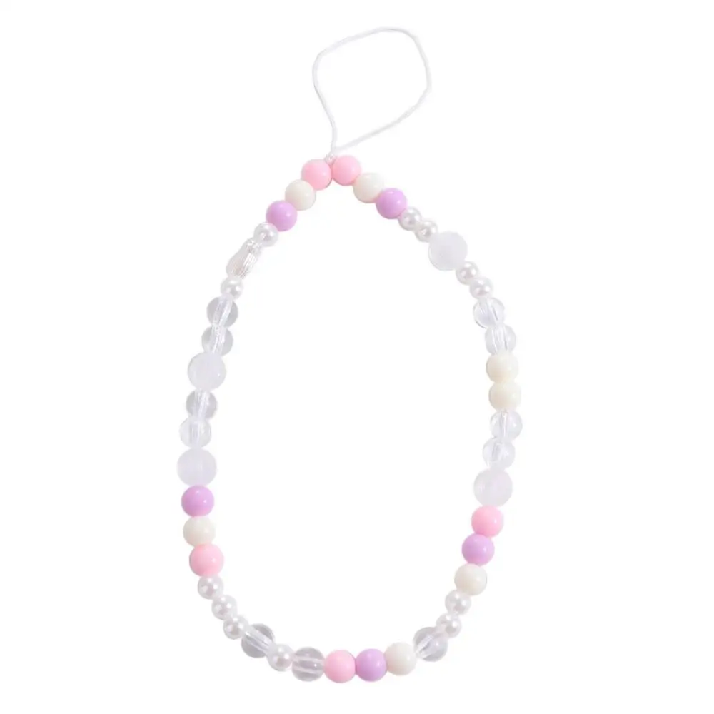 

Plastic Bow Beaded Mobile Phone Chain Beaded Phone Charm Pink Bead Love Bow Pendant Bowknot Anti-loss Bowknot Y2K Phone Lanyard