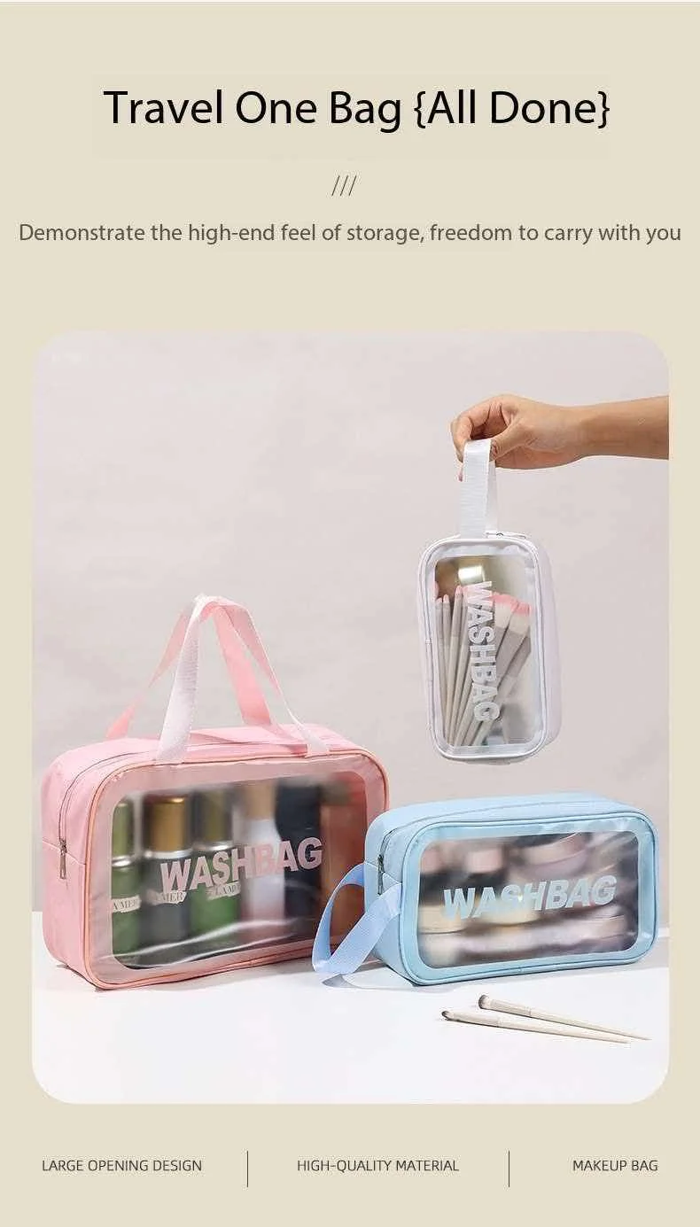 Makeup bag for women, dry wet separation waterproof wash bag, beach portable shower bag, large capacity storage bag
