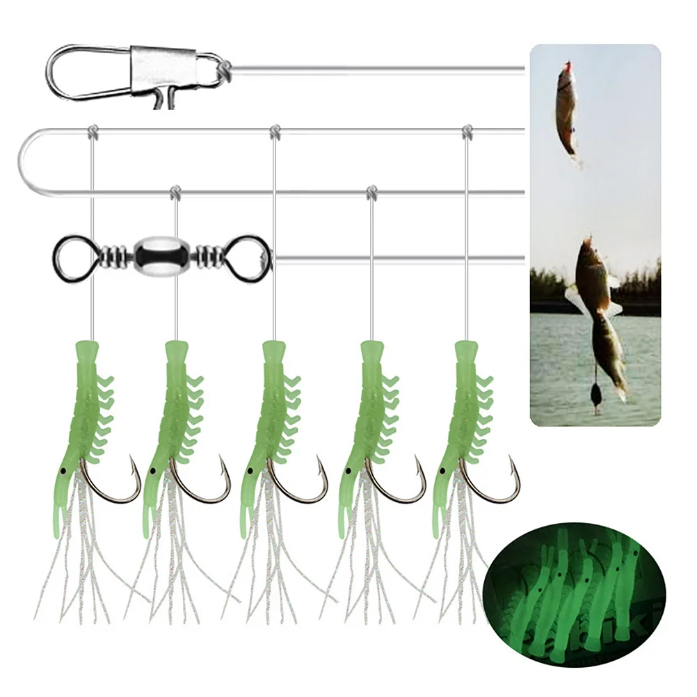 

Luminous Shrimp Hook Lure Fishing Rig Professional Grade Carbon Bait Jigs Hook with Enhanced Catch Efficiency