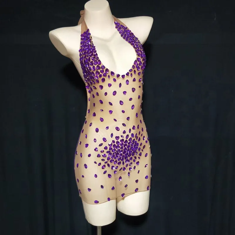 Abito da discoteca estivo con diamanti lucidi primaverili Abito da ballo con frange di strass con scollo a V Senza maniche Vestido De Mujer Para Bodas Invitada