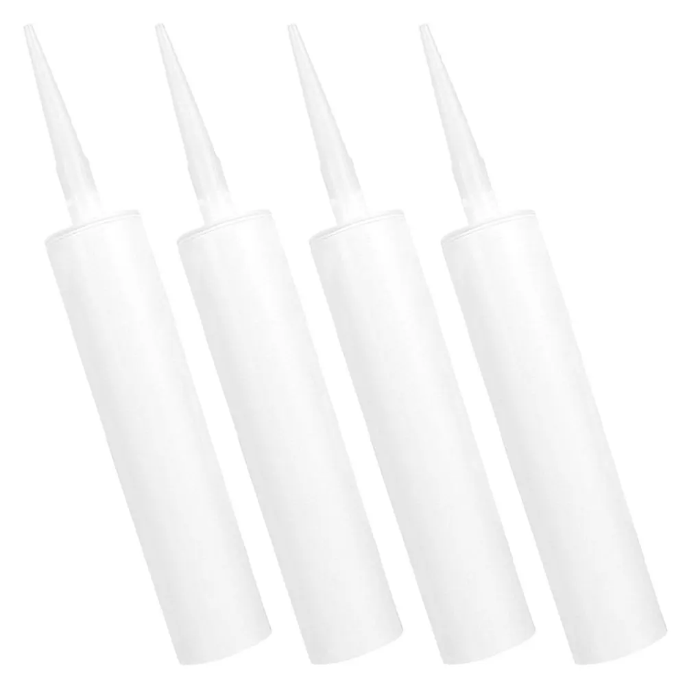 

4pcs Empty Caulk Tubes Large White Aluminum Film Reusable Fillable Caulking Sealant Latex Plastic Repair Tools