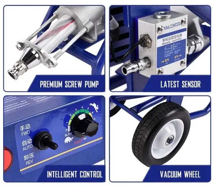 Direct sales of 2500W 12L/min texturing mortar cement spraying aircraft and airless sprayer