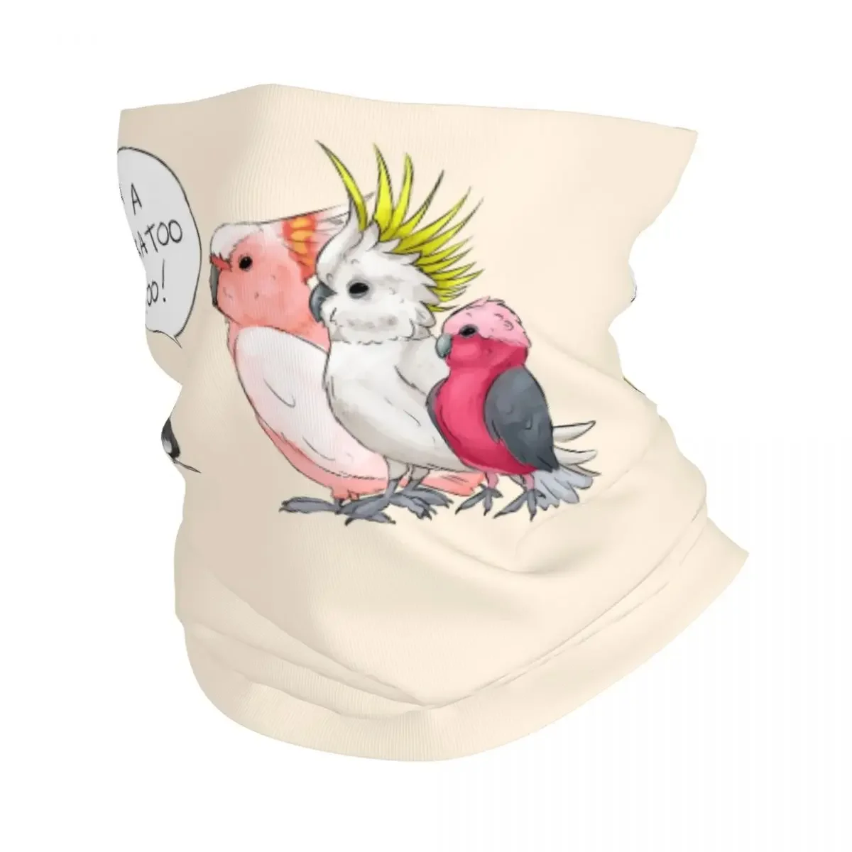 Funny Cockatoo Cockatiel Bandana Neck Gaiter for Ski Camping Men Women Wrap Scarf Parrot Birds Balaclava Warmer