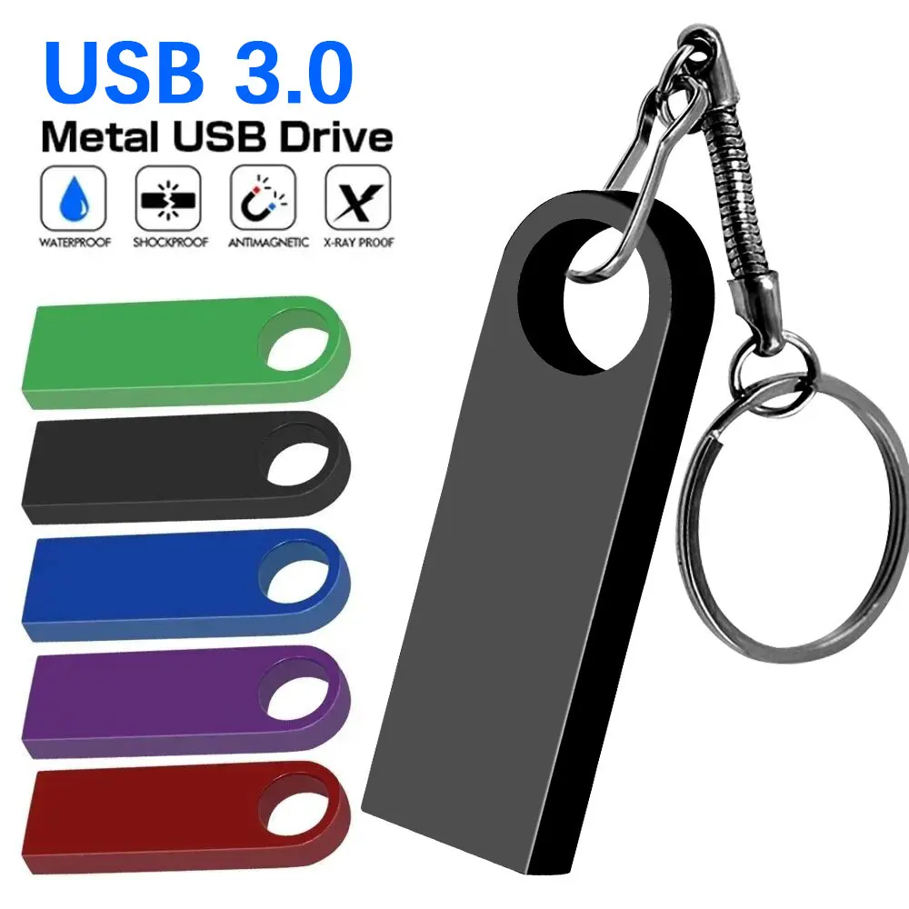 USB 3.0 Metal USB Flash Drive High Speed File Transfer Pendrive 64GB 32GB Large Capacity Waterproof U Disk With Key Ring Gift