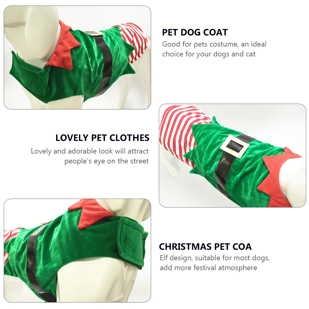 

Cute Christmas Costume Dog Fancy Dress Cosplay Outfit High Quality Soft Comfortable Pet Clothes For Dogs Cat Holiday Party Wear