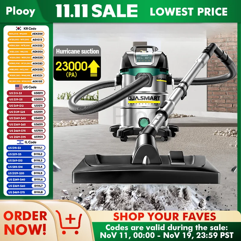 Multifunctional 1400-1600W 25/35L Power Vacuum Cleaner Blow Wet and Dry Use Cleaner Car Home Commercial Industry Vacuum Machine