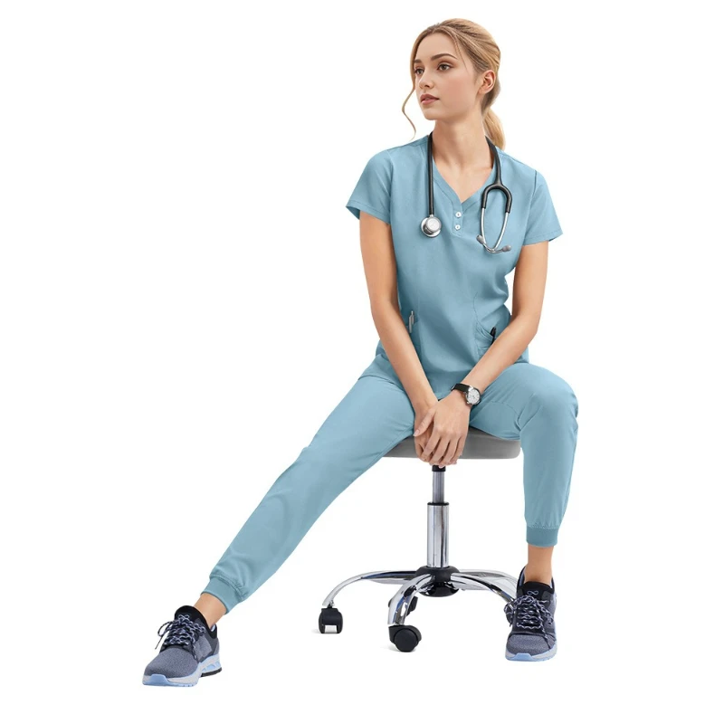 New Quick Dry Medical Uniform Two Piece Set for Men Women Comfortable Scrubs Work Wear for Operating Room Doctors and Nurses