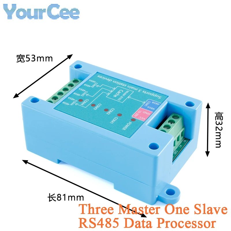 Three Master One Slave RS485 Процессор преобразования данных Modbus-RTU Коммуникационный модуль Защита от электростатического разряда Промышленный класс