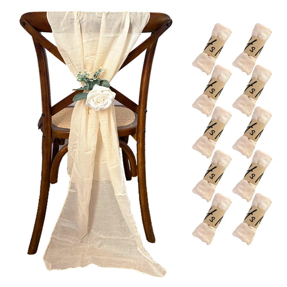 Set of 10 40x180cm Polyester Chair Back Belt for Chair Decoration Suitable for Weddings Parties Events - Wedding Chair Sashes