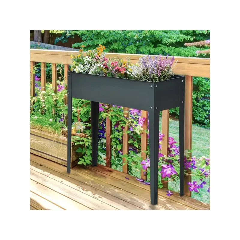 سرير حديقة مرتفع لسهولة الزراعة، صندوق زراعة حديقة خارجي متين، مثالي للخضروات والزهور #1