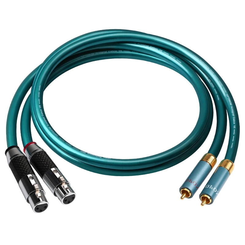 Hifi RCA إلى XLR كابل مرحبا نهاية 8N OCC 2xlr أنثى إلى 2rca ذكر كابل الصوت