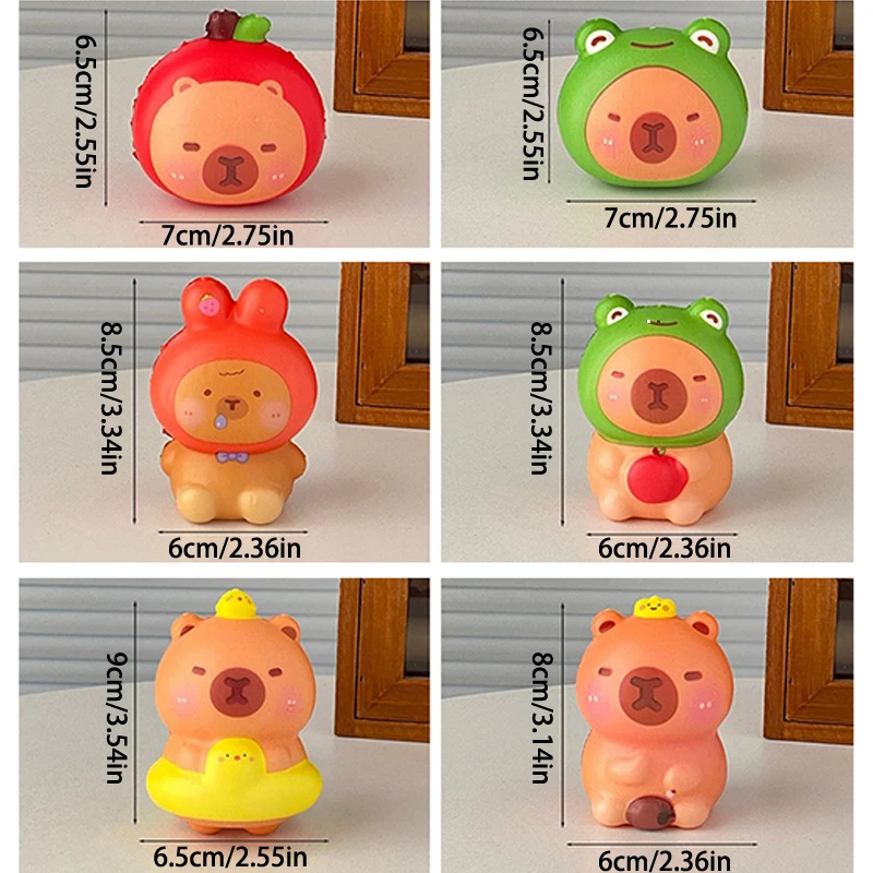 Cartoon Capybara Mochi Pinching Toy Squishy Toy Slow Rebound Decompression Toys Stress Release Hand Relax Gifts