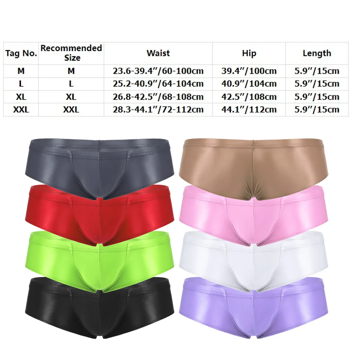 Männer Glänzend Low Rise Briefs Bademode Badeanzug Öl Glatt Glänzend T-Zurück Ausbuchtung Pouch Thongs Mini Bikini Höschen Unterwäsche unterhose