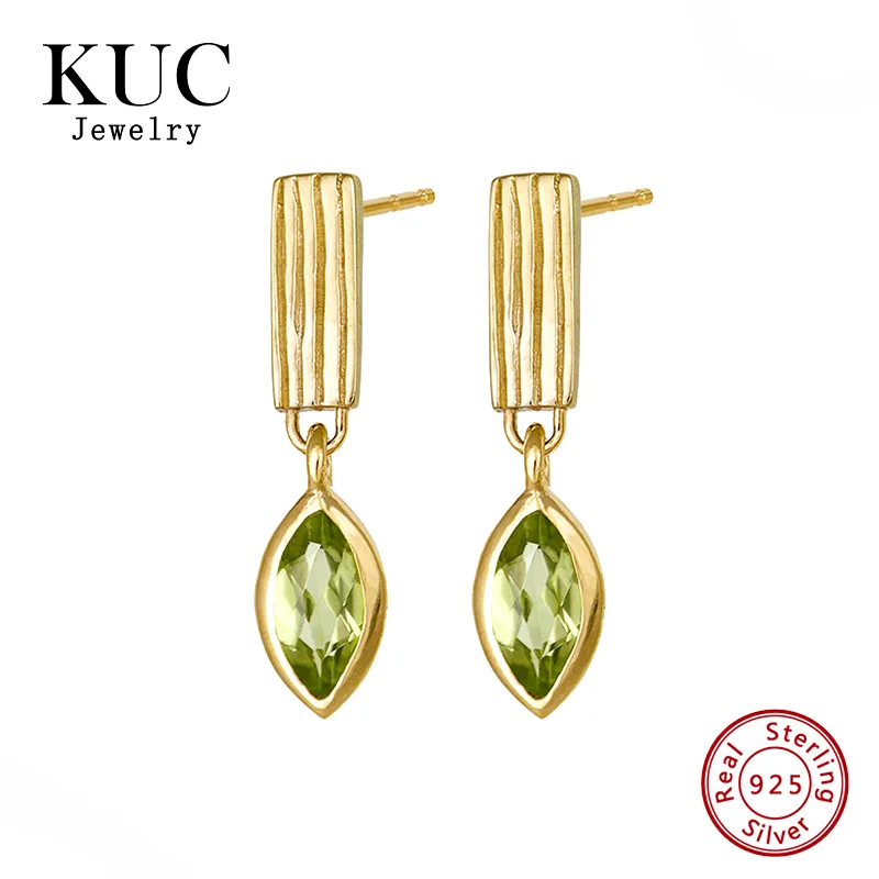 

Fine Jewelry Vintage 925 Sterling Silver Zircon Stud Earring Vertical Texture Drop Earrings