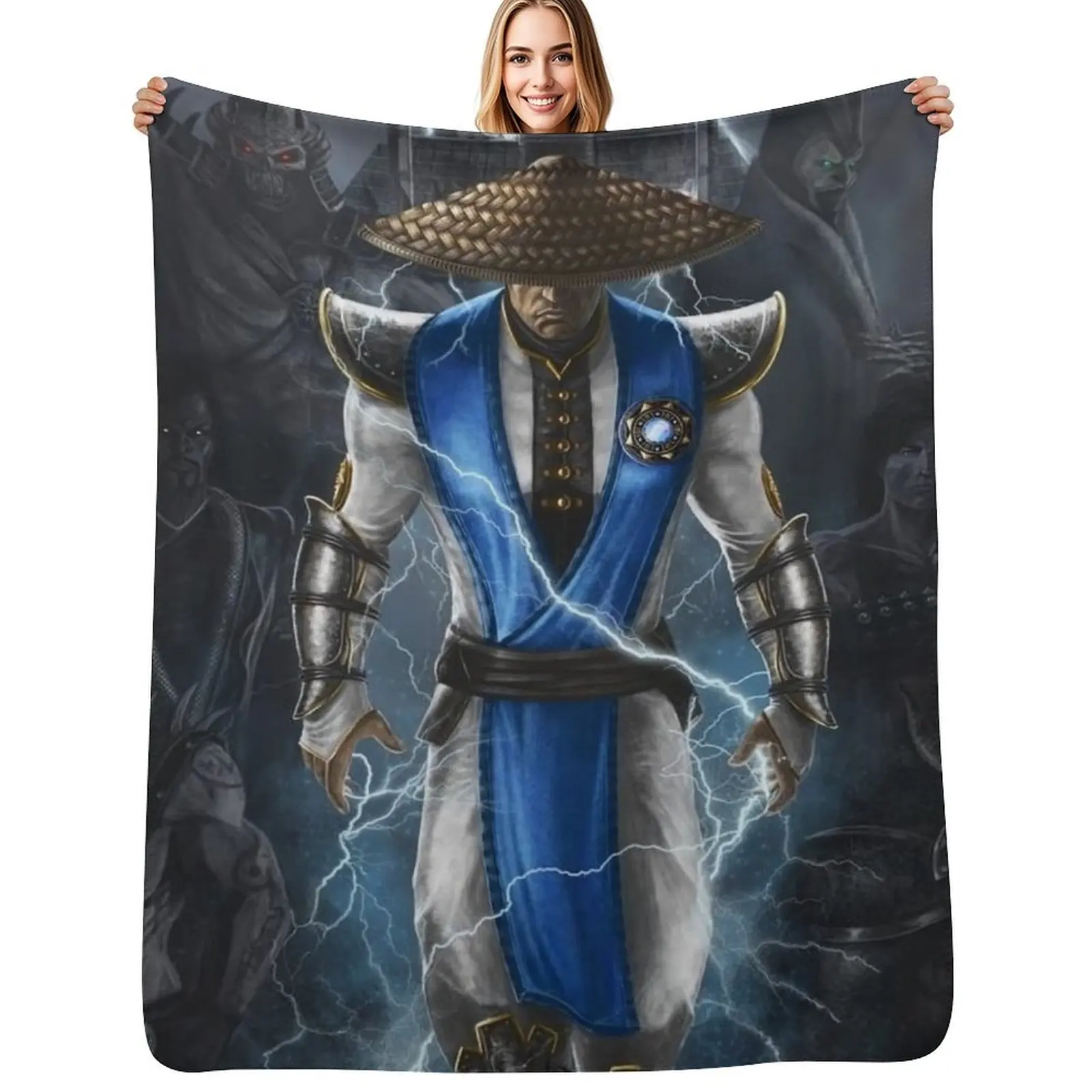 Raiden Mortal Kombat Throw Blanket manga For Sofa Thin Plaid Baby Custom for sofa Blankets