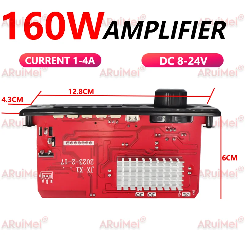 ARuiMei 160W 2 * 80W Amplifier Board Bluetooth 5.0 MP3 Decoder USB/TF/FM Car Stereo 8-24V Call Recording Folder Switching