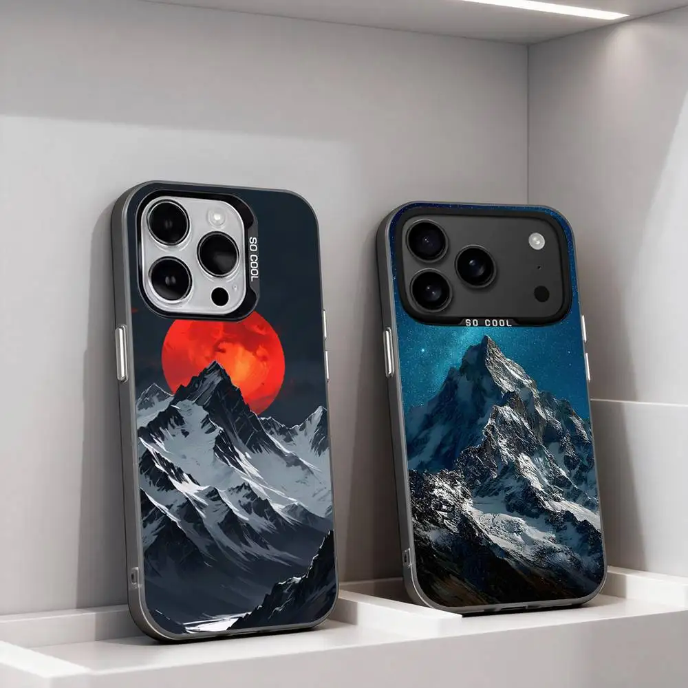 

Snow Mountain Scenery Design For iPhone 11,12,13,14,15,16,17,Pro,Max,Plus,E,Air,Mini Phone Case IMD Matte Black