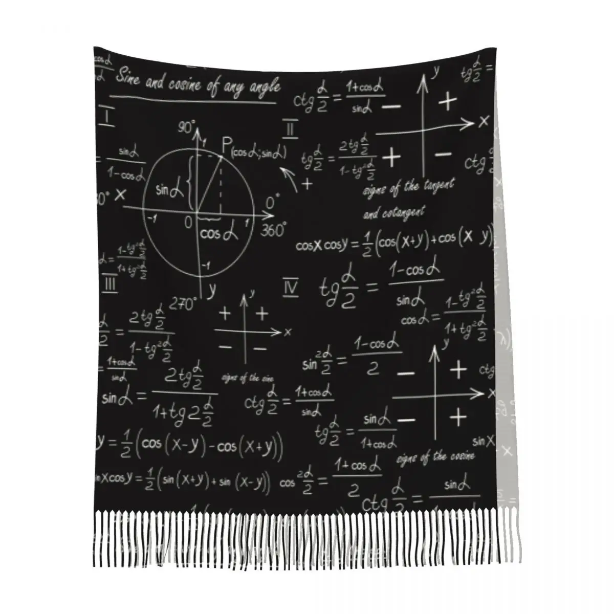 Syal Matematika Lucu untuk Guru Matematika, Nerd, Geek, Syal Rumbai untuk Wanita, Selendang Lembut dan Hangat, Selendang Besar untuk Musim Gugur dan Musim Dingin