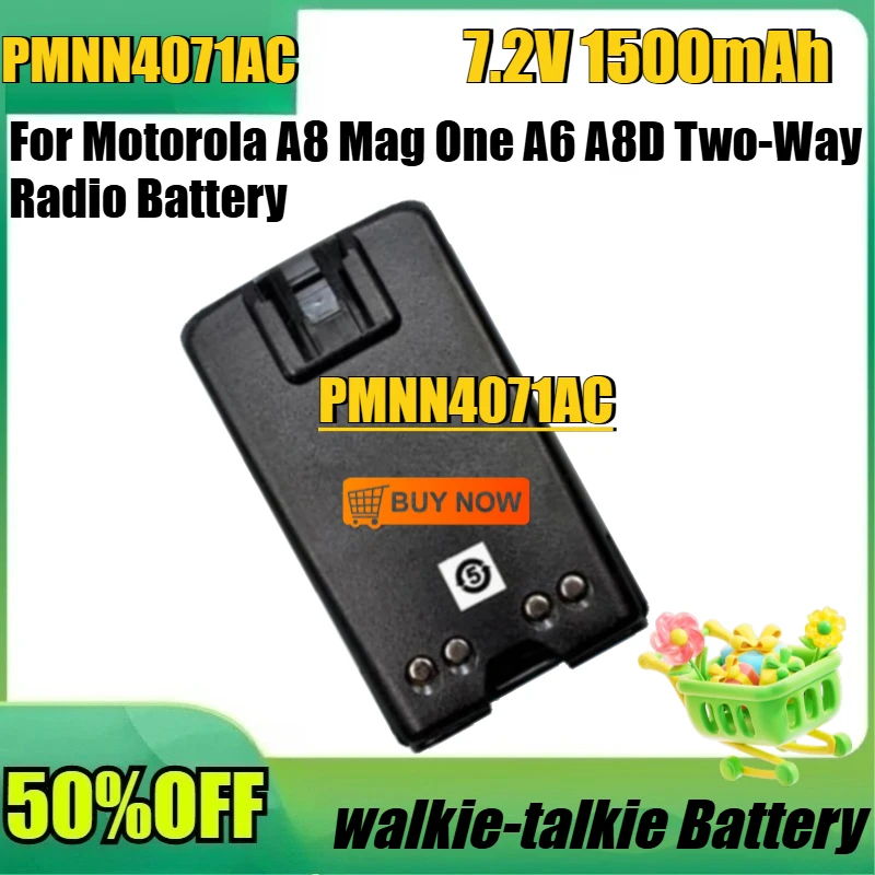 

Аккумулятор для двухсторонней радиостанции Motorola A8 Mag One A6 A8D, новый, PMNN4071AC, 7.2V, 1500 мАч, высококачественный.