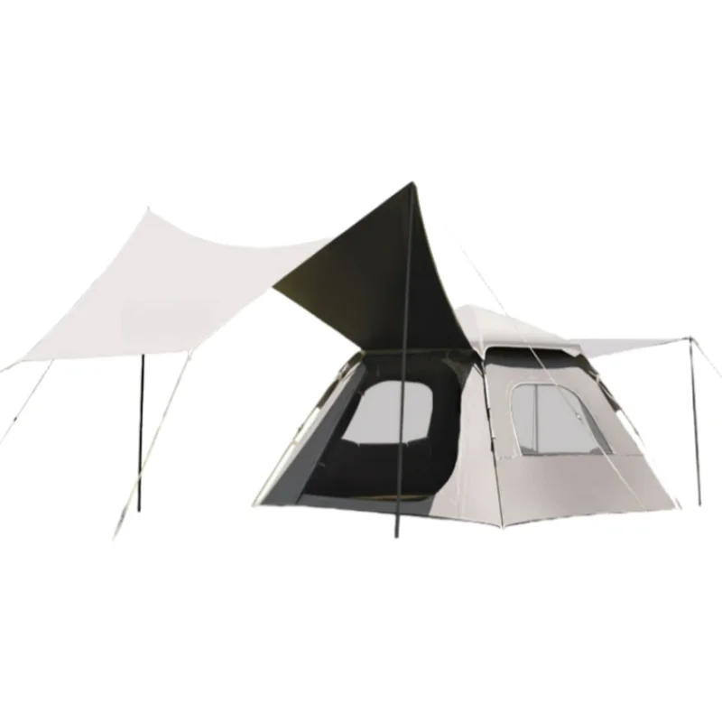 Automatic quick-opening camping tent awning outdoor automatic 3-4 person vinyl folding portable tent free setup convinent