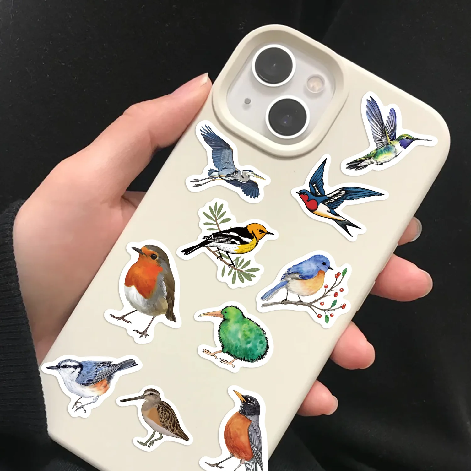 500pcs/roll Cute Colored Birds Cartoon Graffiti Stickers DIY Phone Guitar Laptop Notebook Suitcase Waterproof Sticker Kids Toy image 4