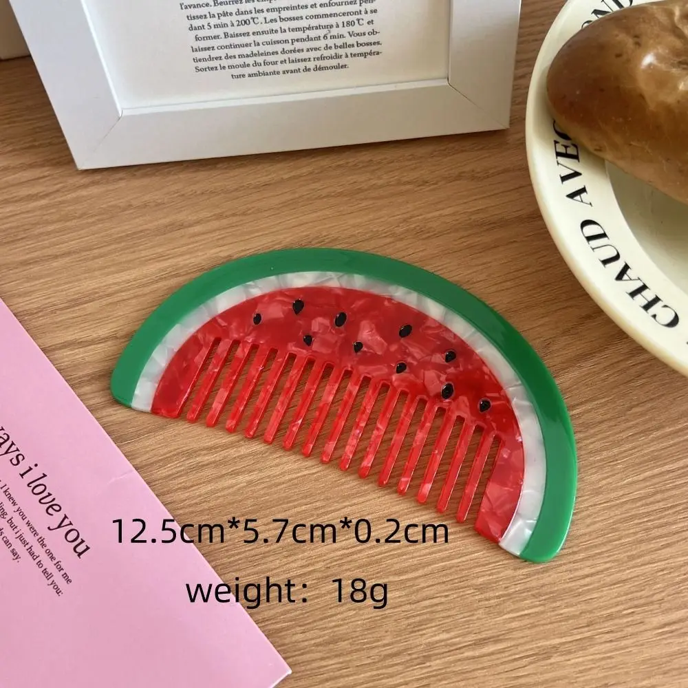 New Wide Toothed Acetate Comb Cartoon Animal Fruit Design Hair Care Comb Anti-static Massage Function Salon Comb