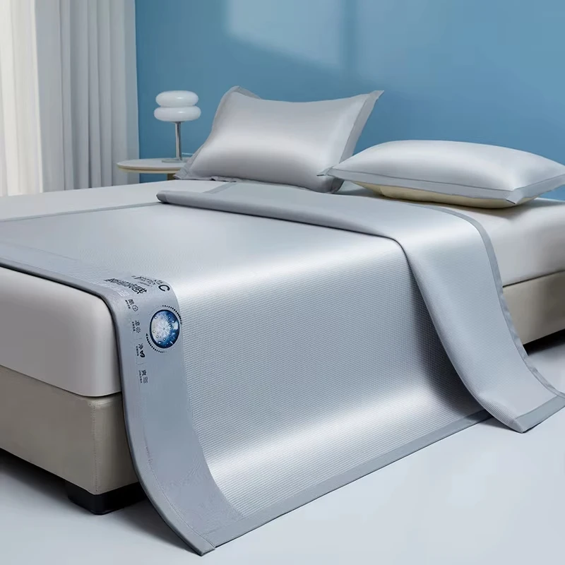 Summer Ice Silk Cooling Mat Three-Piece Set Carbon Light Embroidery Ice Silk Mat Two-Piece Set Single Double Home Use Air Con