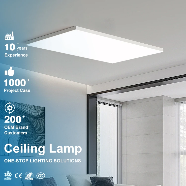 Modern Style Interior Rectangle Full Spectrum Aluminum Smart Light Emitting Diode Ceiling Light Decoration Living Room