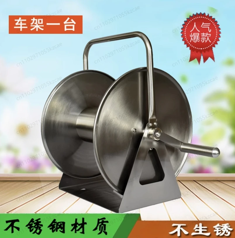 Heavy-Duty Stainless Steel Wall Mount Water Hose Reel | For Garden Irrigation & Car Wash Pipe Storage