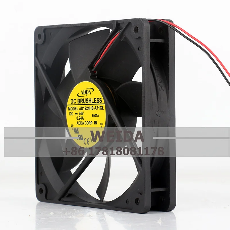 Chassis fan New ADDA 12CM DC24V 0.24A 12025  AD1224HS-A71GL/AD1224HX-A71GL/ AD1224UB-A76GL  inverter cooling fan  120*120*25MM