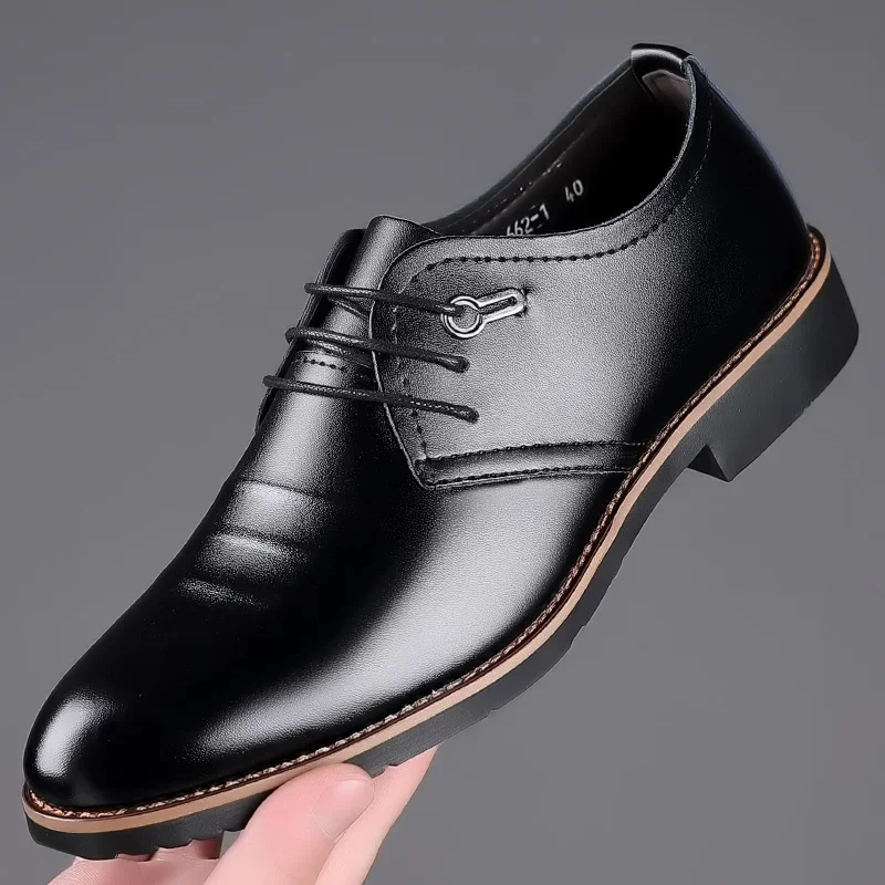 Chaussures provoqué formelles en cuir pour hommes, chaussures décontractées respirantes pour hommes, chaussures de conduite non aldes, marque de luxe italienne, haute qualité