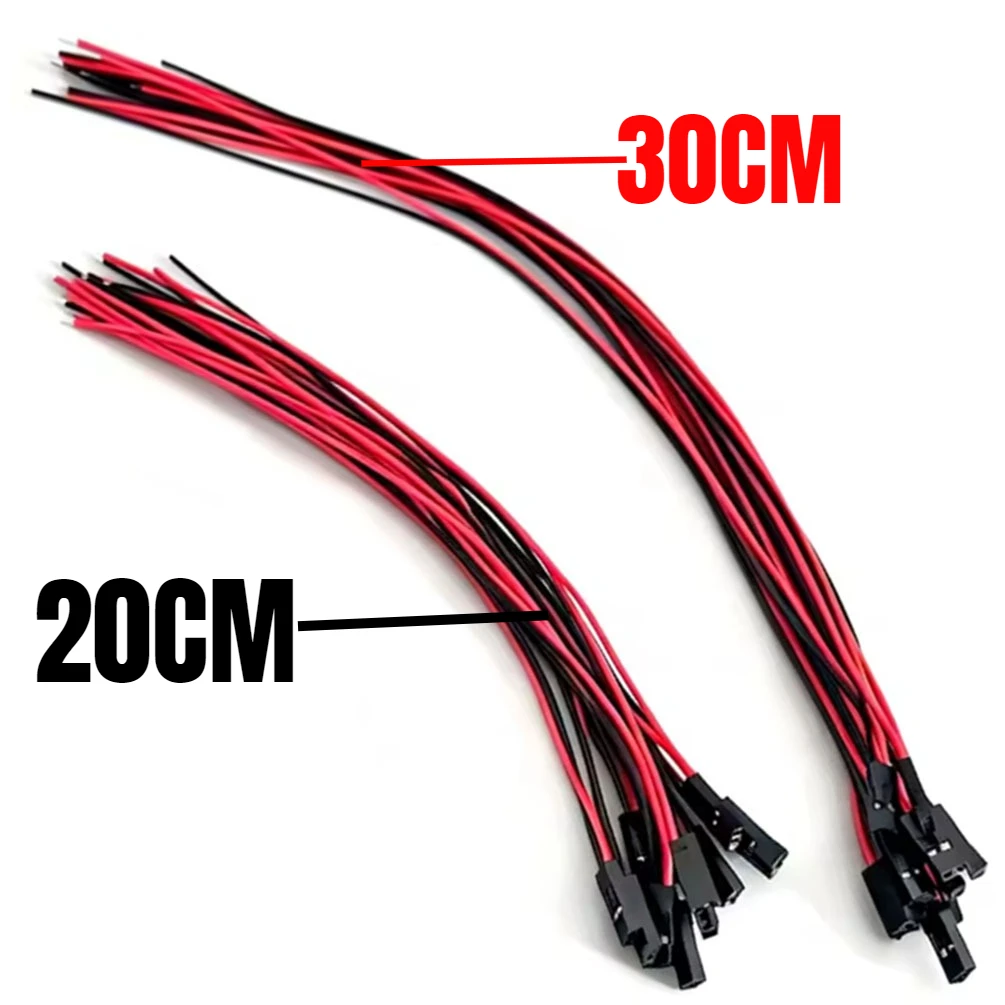 20PCS 2.54mm 2P Dupont Wire Female End Single Head 20/30CM Red Black Test Cable Jumper Wire for Breadboard Arduino