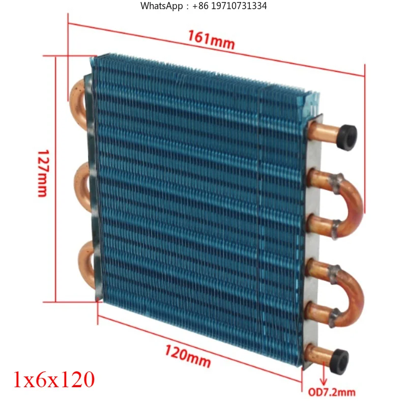 Mini condenser radiator air-cooled copper tube finned Radiator evaporator heat exchanger water cooling radiator accessories