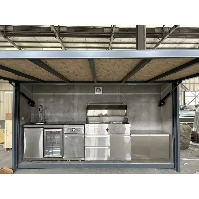 Modular Outdoor Kitchen Cabinet Custom Garden Stainless Steel Outdoor BBQ Kitchen With Shed