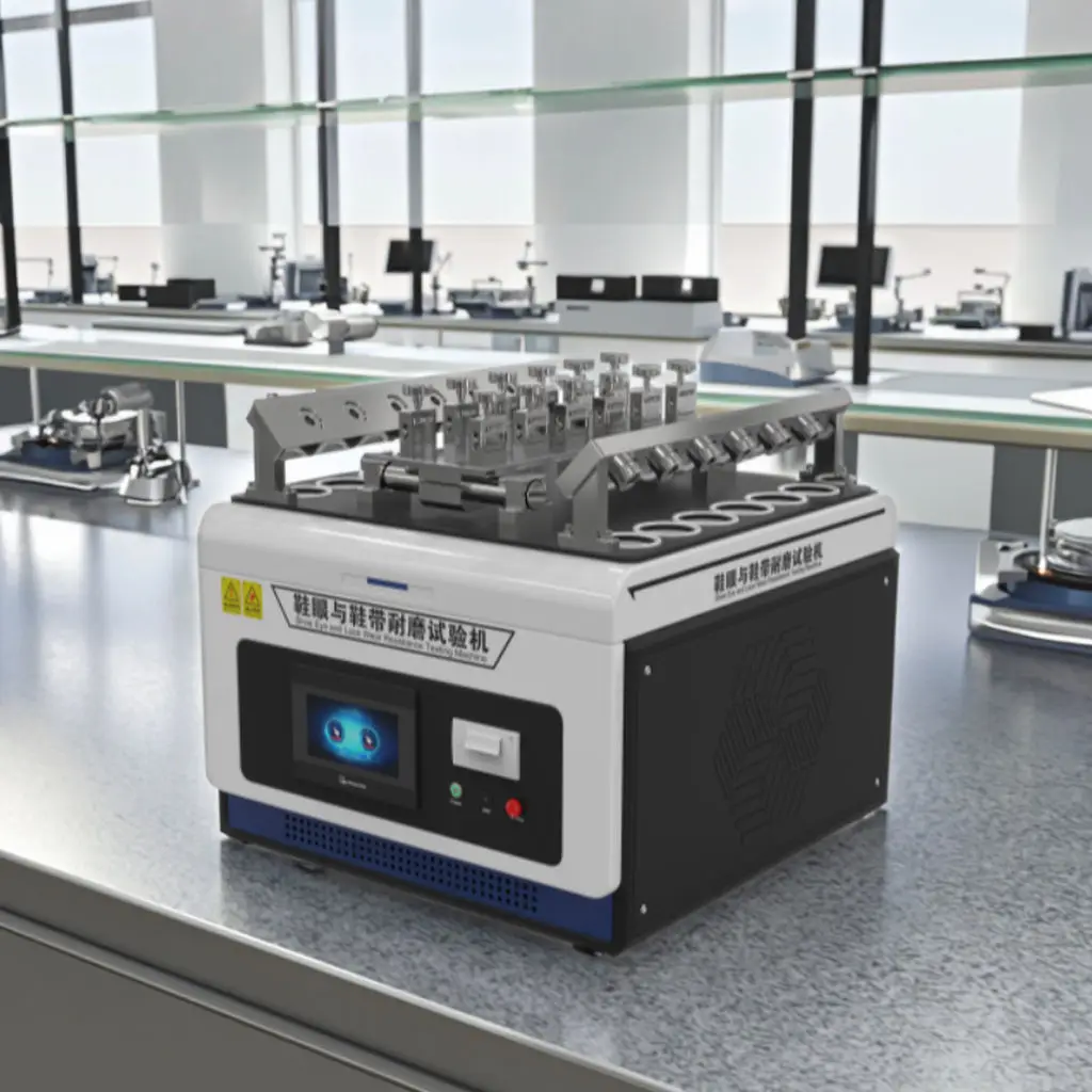 SATRA TM93 DIN 4843 Eyelet and Shoelace Abrasion Testing Machine SATRA TM154 Touchscreen Shoelaces Wear Resistance Tester