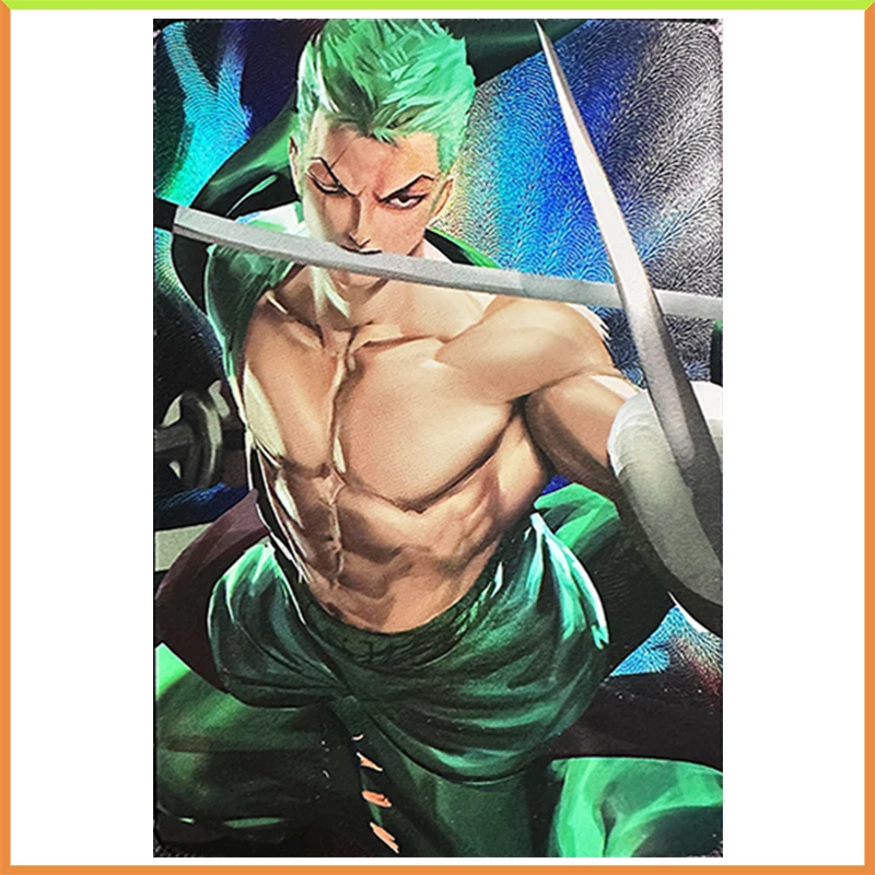 Anime ONE PIECE DIY ACG Roronoa Zoro Laser Refraction Foil Toys for boys Collection Games Cards Christmas Birthday Present