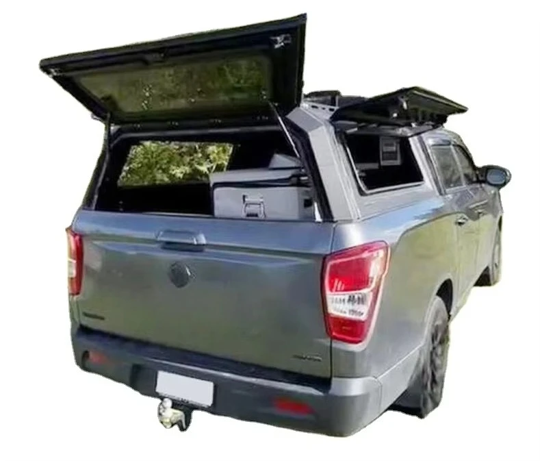 Waterproof Hard Metal Tail Box with Lock, Heavy Duty Retractable Truck Canopy, 4x4 Pickup Accessory Fit GMC Sierra