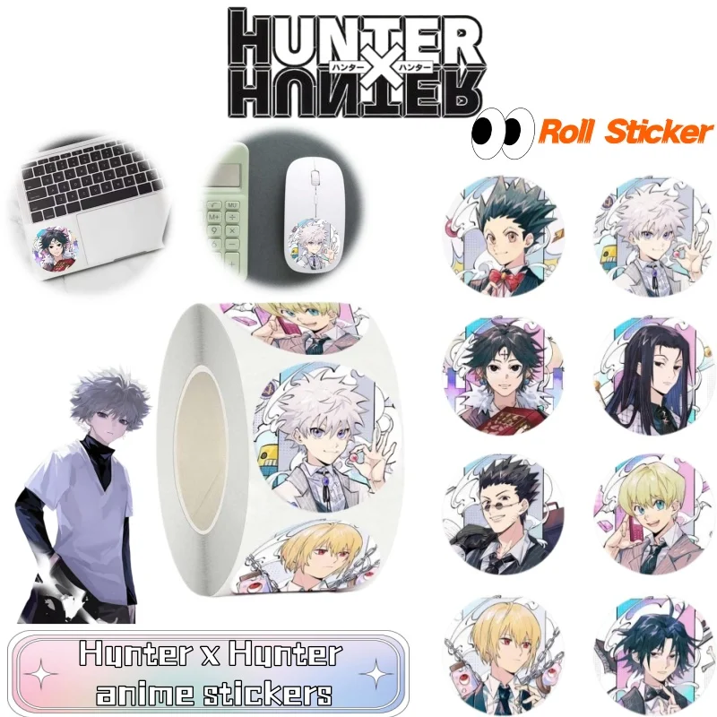 Hunter × Hunter Cartoon Anime Roll Stickers Decorative Journal Creative Seal Stickers Essential Polka Dot Stickers for Students