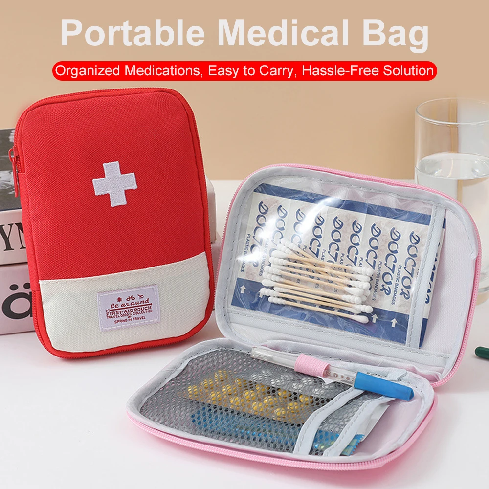 Portable First Aid Medical Kit Travel Outdoor Camping First Aid Kits Medicine Storage Bag Travel EDC Pouch Organizer Pill Case