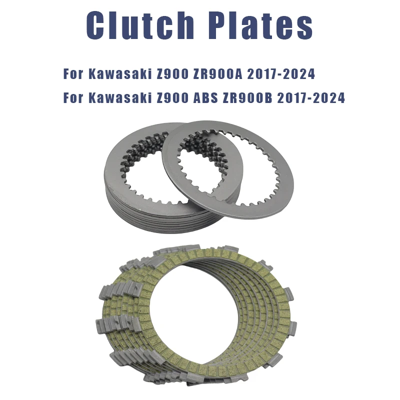 

Motorcycle Clutch Disc Plates Kit For Kawasaki Z900 ZR900A Z-900 ZR900B 2017-2024 2023 2022 Heavy-Duty Steel Friction Plates