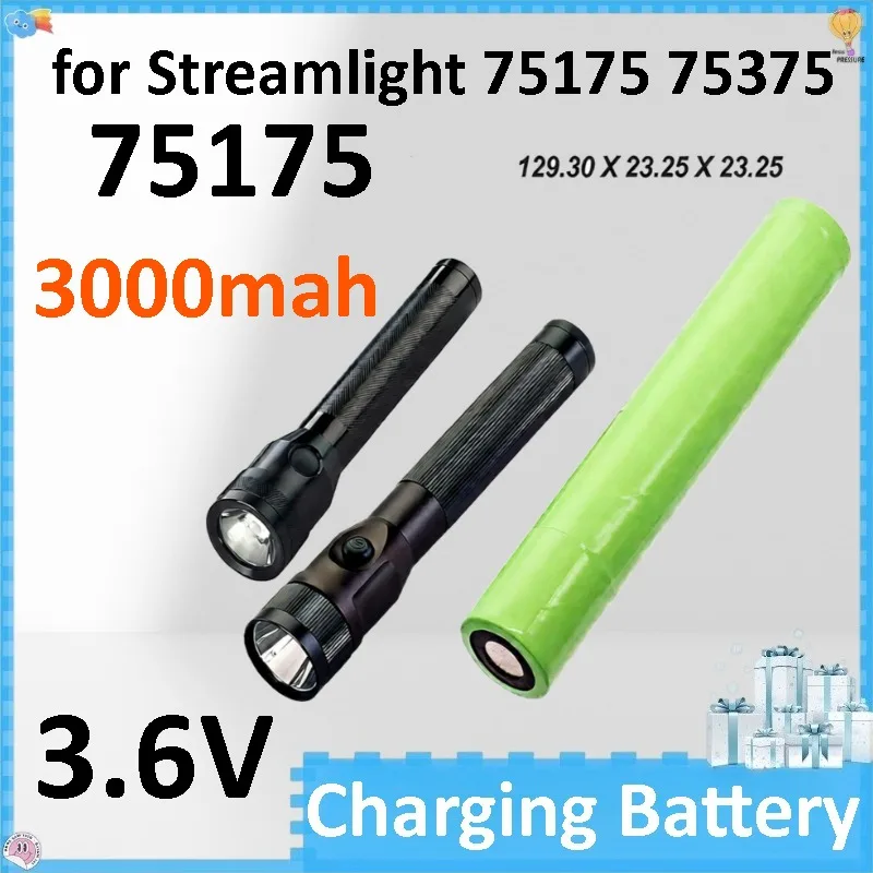 10 Pcs 3000mAh 3.6V  Battery for Streamlight 75175 75375 Except UltraStinger PolyStinger LED HAZ-LO Stinger XT HP 75175 75300