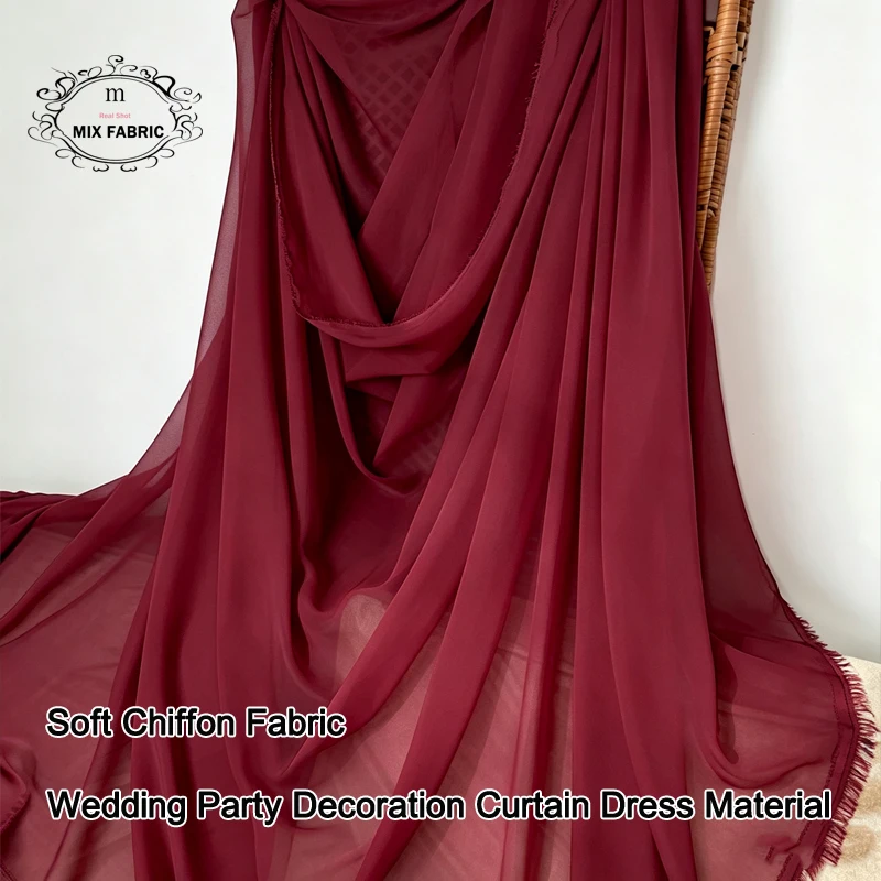 Pinks Soft Chiffon Fabric Wedding Celebration Curtain Cloth Mesh Layout Chair Back Yarn Encryption DIY Tutu Material