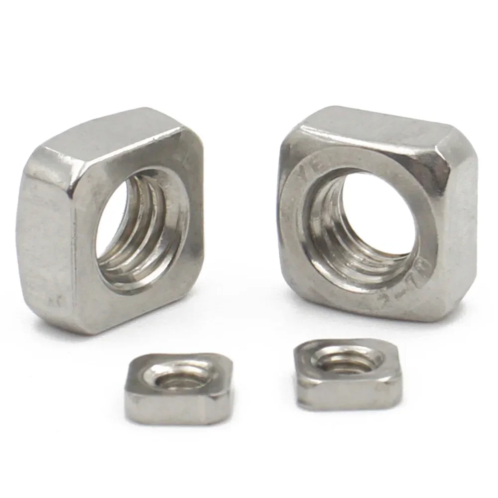 20/50pcs 304 Stainless Steel Square Nut Locking Nuts Threaded M3 M4 M5 M6 M8