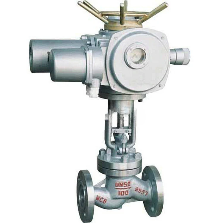 

220VAC 380VAC Multi-turn electric actuator resilient seated flange motorized cast iron globe valve