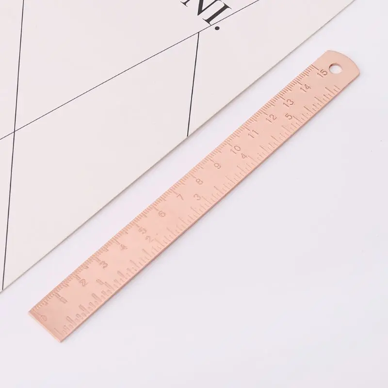 

Vintage Brass Ruler Label Book Mark Cartography Painting Measuri