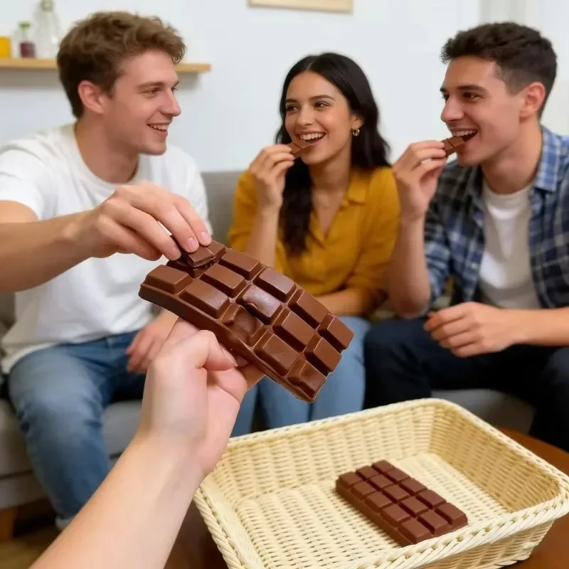 Big Chocolate Bar Extrusion Toy Simulates Food Play, Slow Soft Rebound and Decompression Relaxation Toy Party Gift. Squeeze Toys