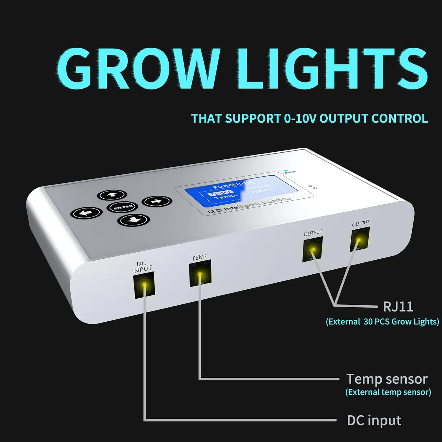 

Controller F49A with Grow Light Temp Controller,Smart Timer Dimming for Grow Tent Controller