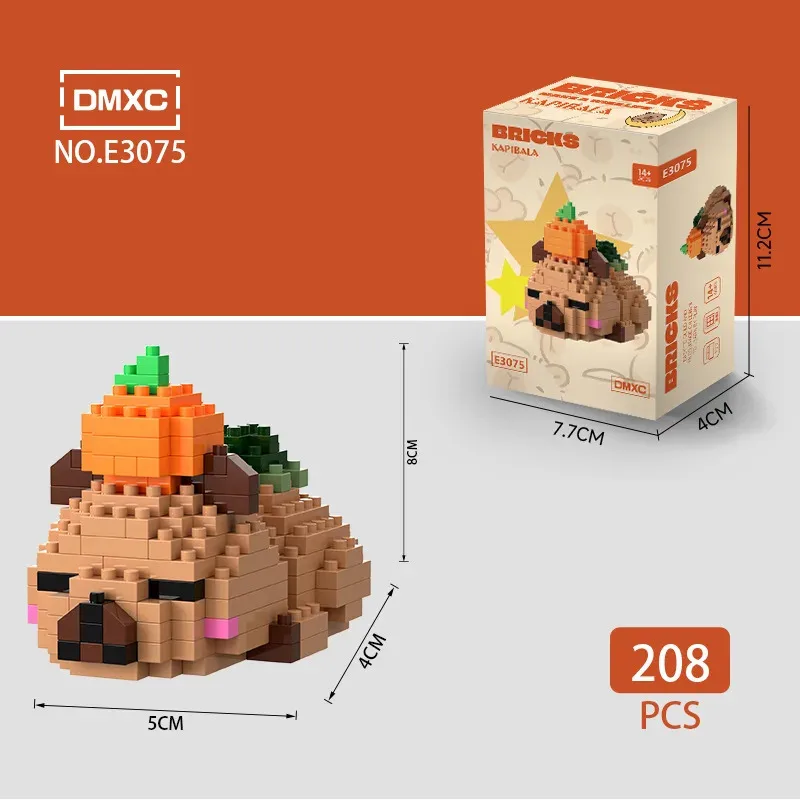 新しいカピバラブロック組み立てモデル漫画カピバラビルディングブロック動物ビルディングブリック教育玩具子供向けギフト