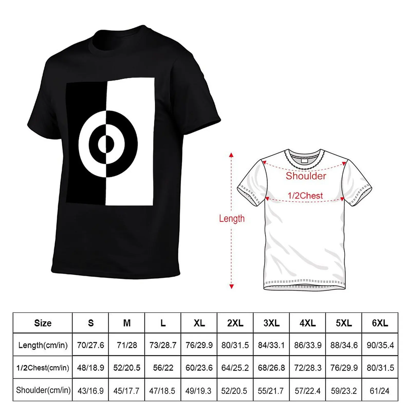 Two Tone Bullseye Vertical T-Shirt new edition sports fans men t shirts