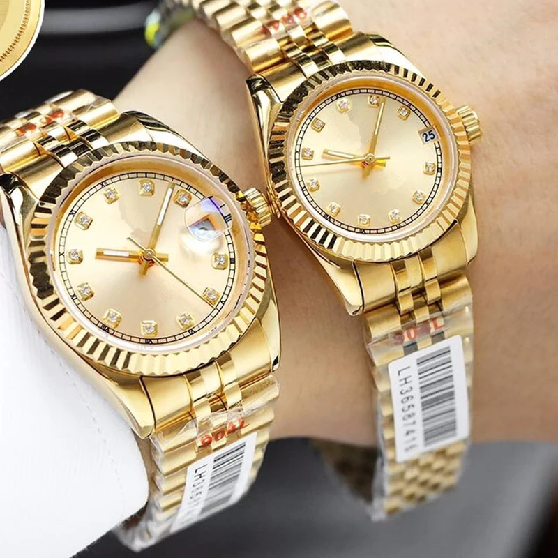 2025 новые роскошные модные часы для пар, механические часы, циферблат 28 мм/36 мм, браслет из нержавеющей стали, созданный вдохновении